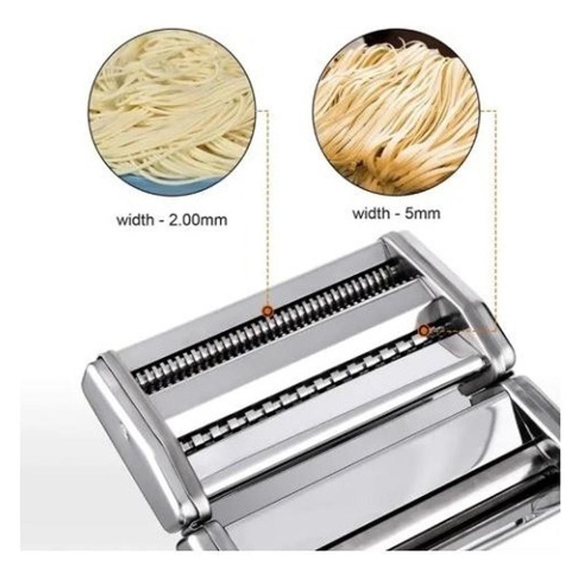 Máquina Para Hacer Tallarines Espagueti Acero Inoxidable Pasta Plateada Plateado 7