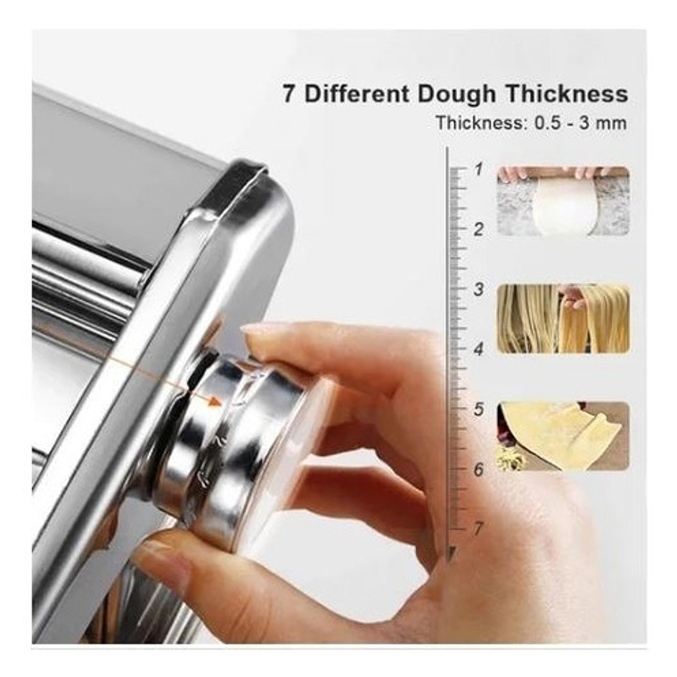 Máquina Para Hacer Tallarines Espagueti Acero Inoxidable Pasta Plateada Plateado 8