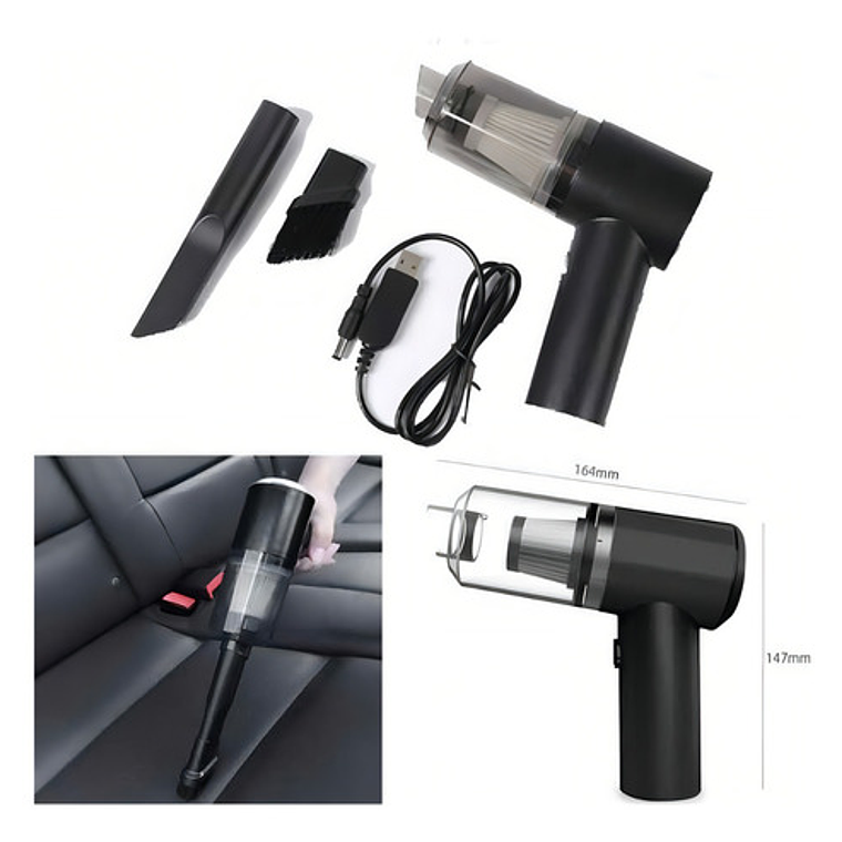 Aspiradora Inalámbrica Portátil Para Auto Recargable 4