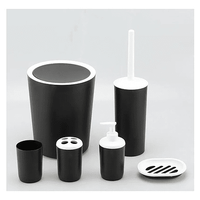 Set Juego De Baño 6 Piezas Accesorios Elegante 