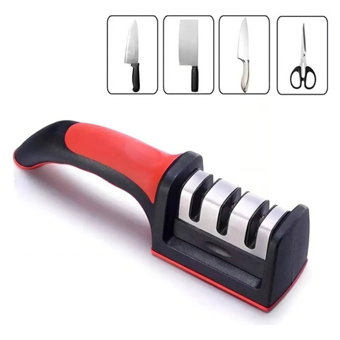 Afilador De Cuchillos Tijeras De 3 Filos De Acero Inoxidable 1
