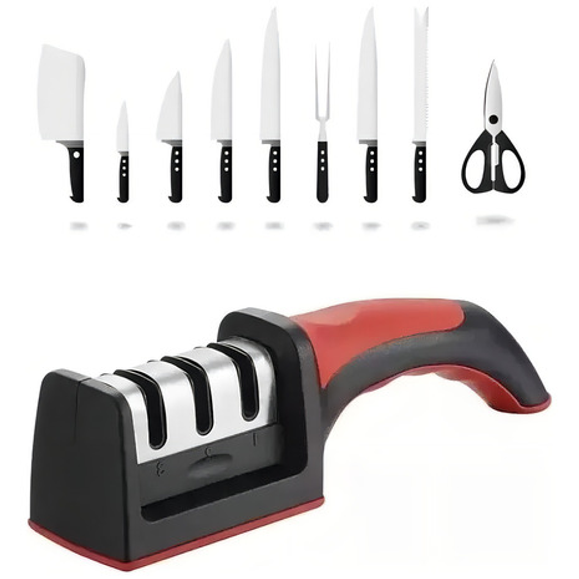 Afilador De Cuchillos Tijeras De 3 Filos De Acero Inoxidable 3
