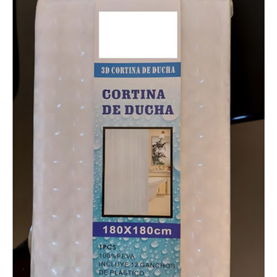 Cortina De Baño Impermeable Transparente 3d Smart Business 1.8x1.8m Con Argollas 5