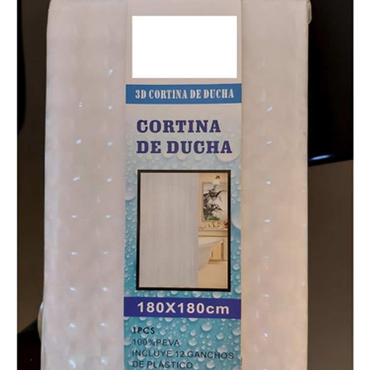 Cortina De Baño Impermeable Transparente 3d Smart Business 1.8x1.8m Con Argollas 5