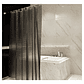 Cortina Baño Ducha Poliester 180x180 Transparente Negro - Miniatura 1