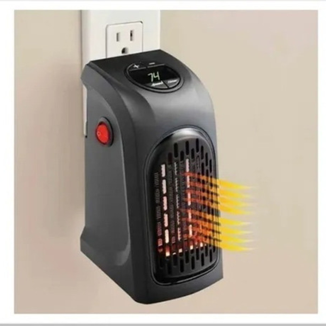 Calefactor Cerámico Handy Heater 400w Eléctrico Pared Negro Termostato 3