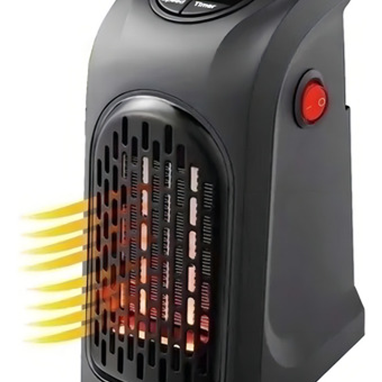 Calefactor Cerámico Handy Heater 400w Eléctrico Pared Negro Termostato 4