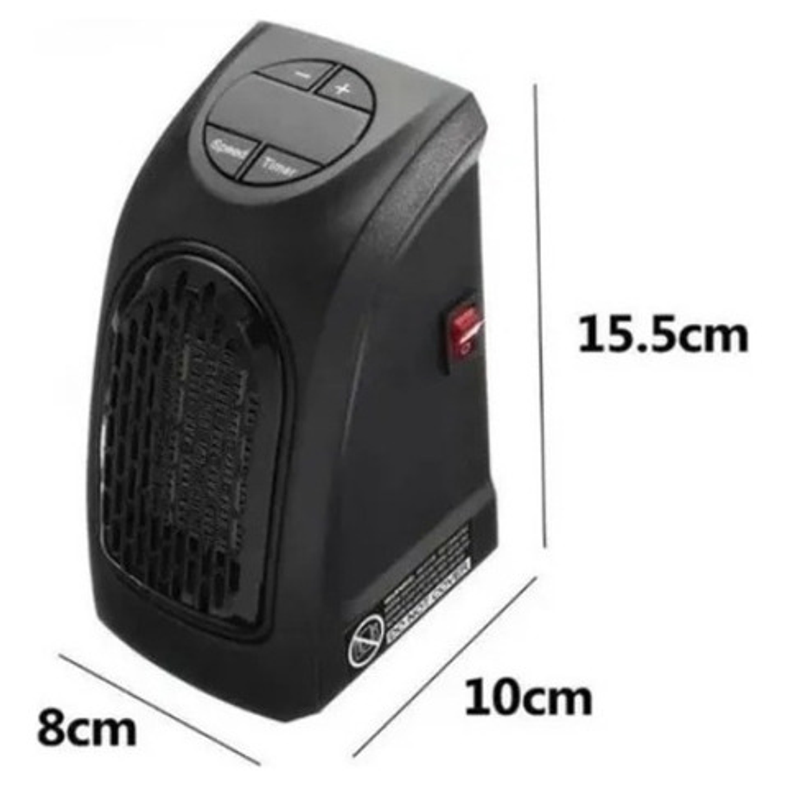 Calefactor Cerámico Handy Heater 400w Eléctrico Pared Negro Termostato 7
