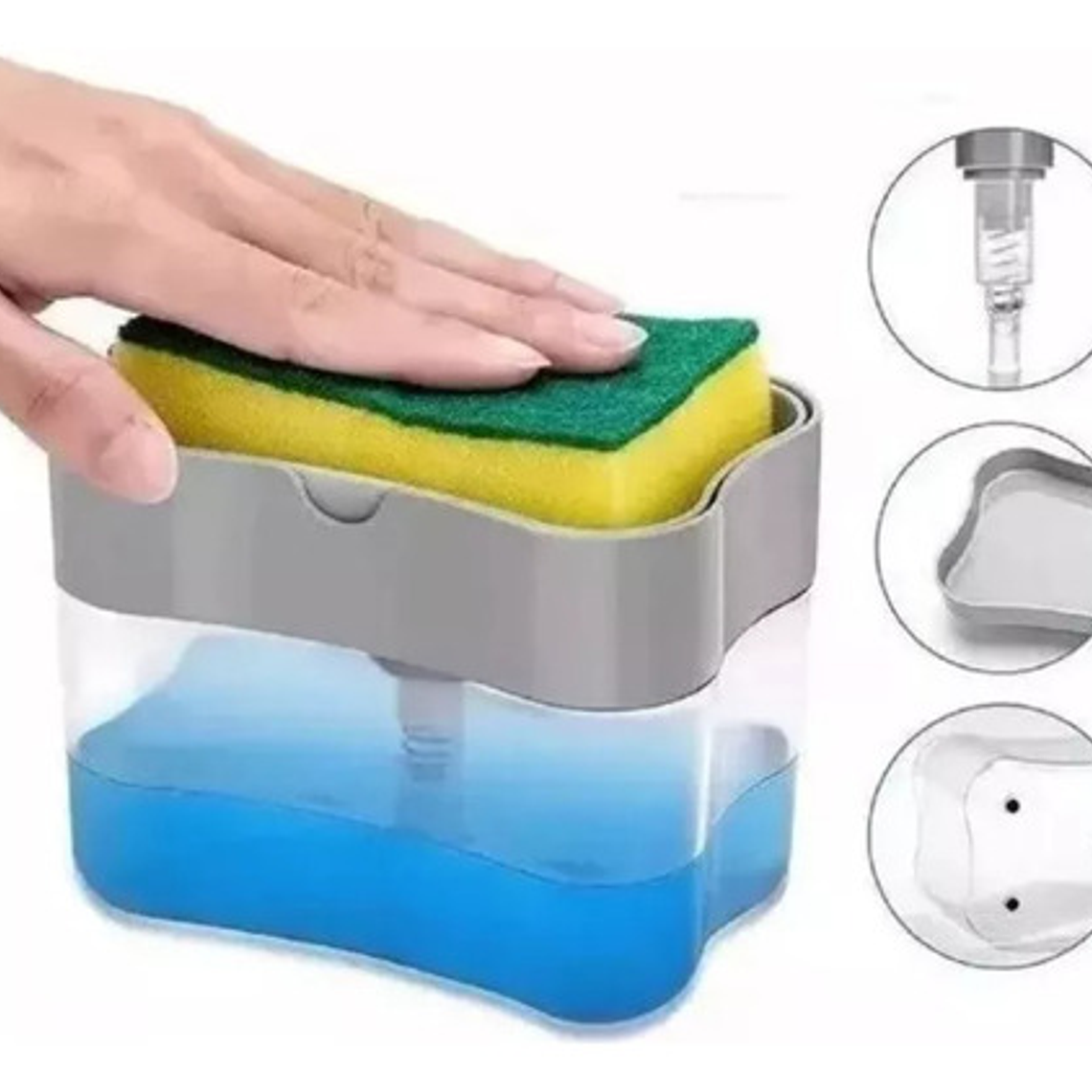 Dispensador Manual Jabón Líquido Cocina Importadora Waos Color Gris 300 Ml 7