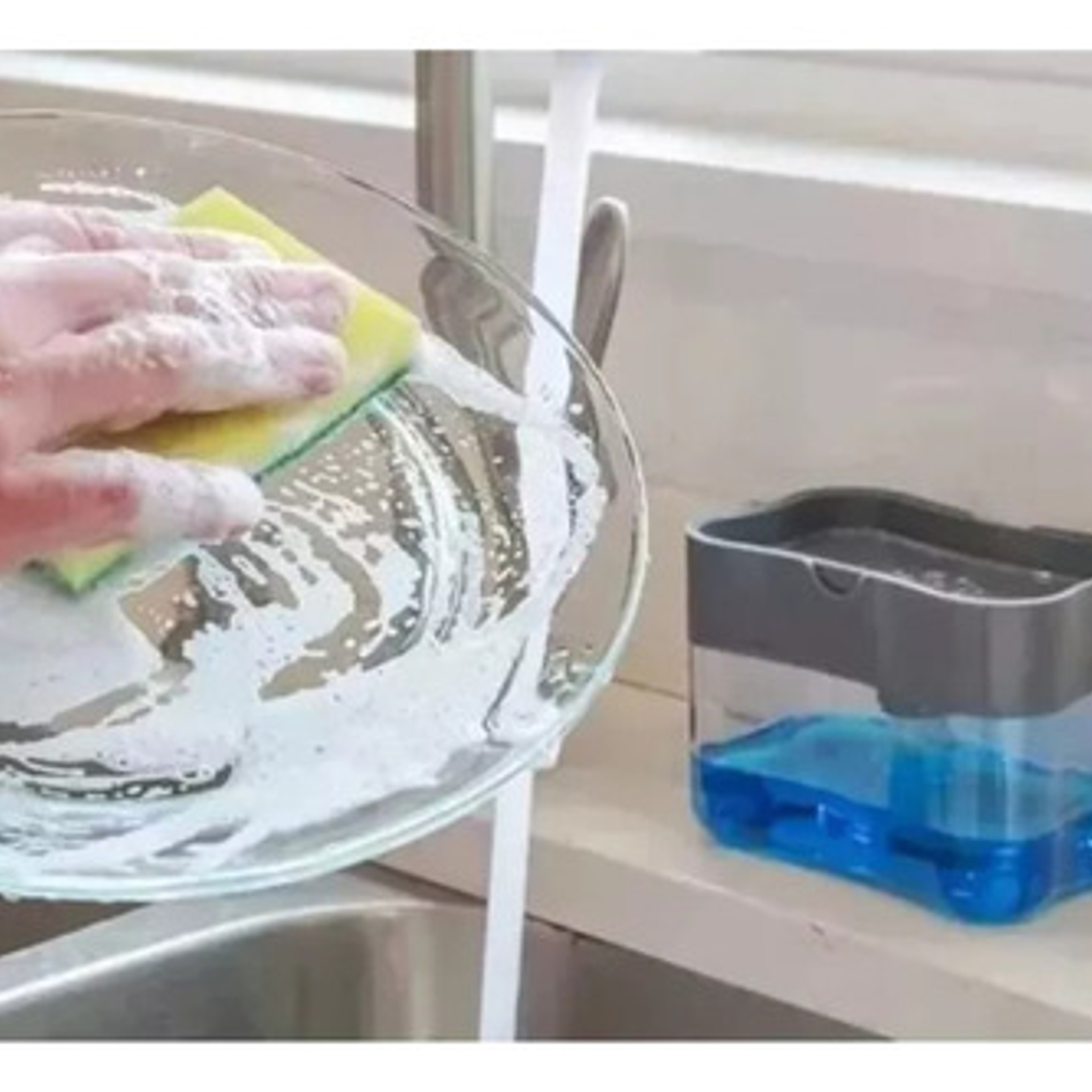 Dispensador Manual Jabón Líquido Cocina Importadora Waos Color Gris 300 Ml 8