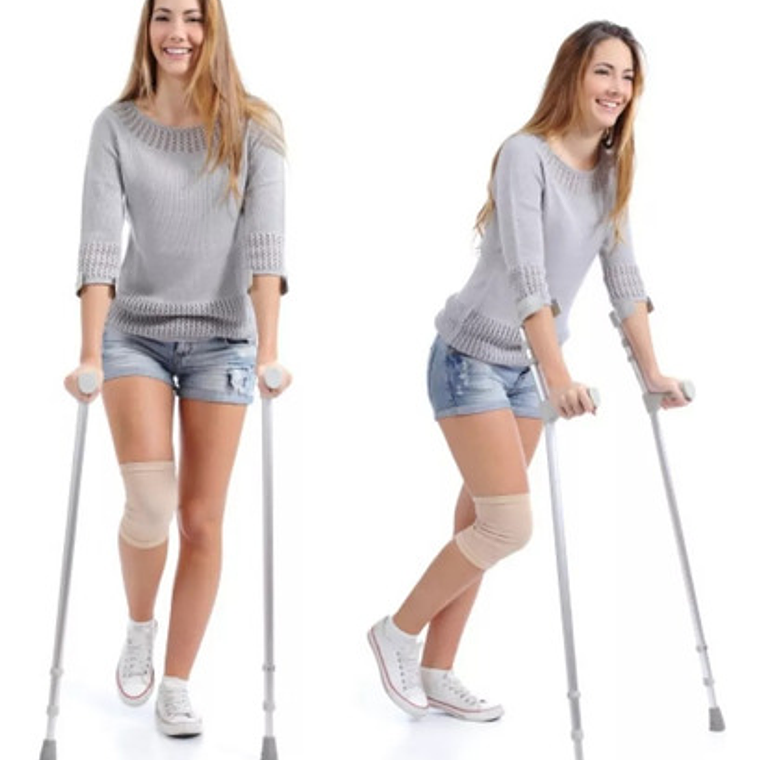 2 Bastón Muleta Canadiense Regulable En Altura Color Plateado 2