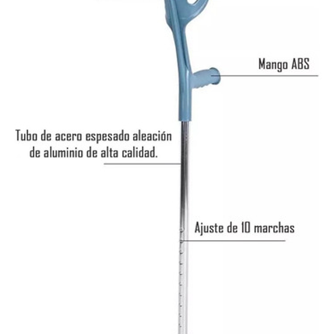 2 Bastón Muleta Canadiense Regulable En Altura Color Plateado 4