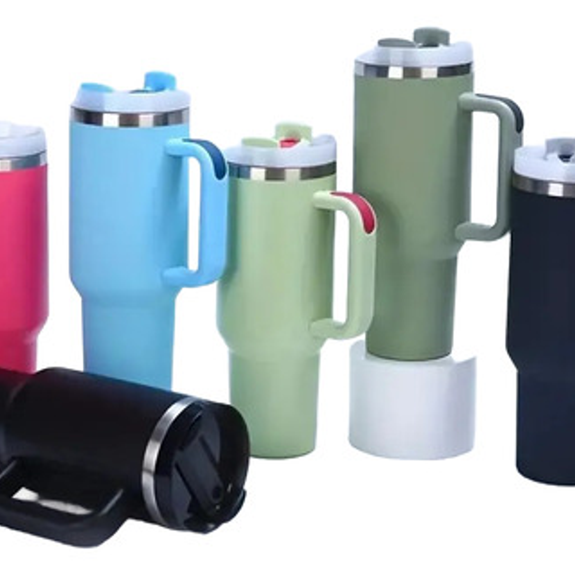 Vaso Tipo Stanley Quencher 40oz Verde, Morado, Blanco, Negro 2