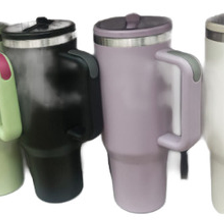 Vaso Tipo Stanley Quencher 40oz Verde, Morado, Blanco, Negro 3