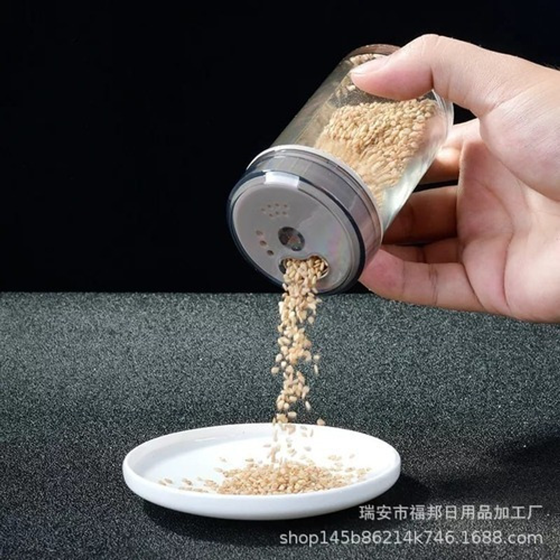 Especiero Giratorio Marca Espécies 6 Frascos Vidrio 120 Ml Mesa Gris 4