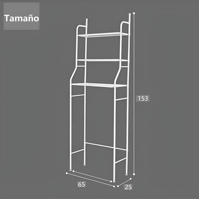 Organizador Estante De Lavadora Baño Metalico Rack 3 Niveles Color Blanca 3