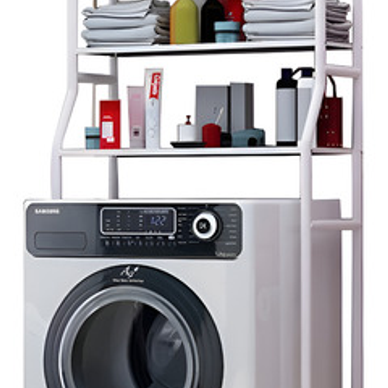 Organizador Estante De Lavadora Baño Metalico Rack 3 Niveles Color Blanca 7