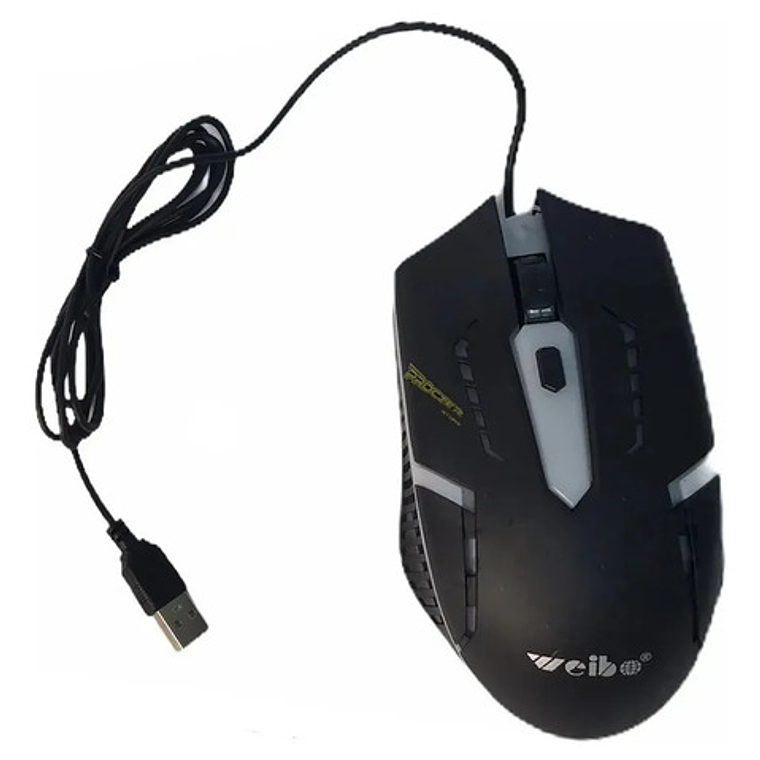 Mouse Gamer Weibo M-39 3200 Dpi 6 Botones Con Luces Usb Para Juegos 5