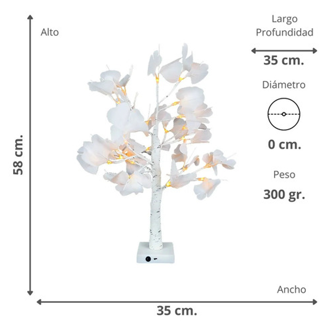 Lampara Arbol Con Hojas 24 Leds 2