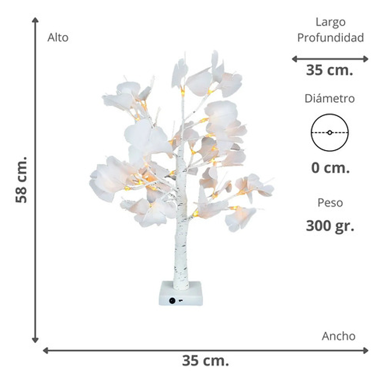 Lampara Arbol Con Hojas 24 Leds 2