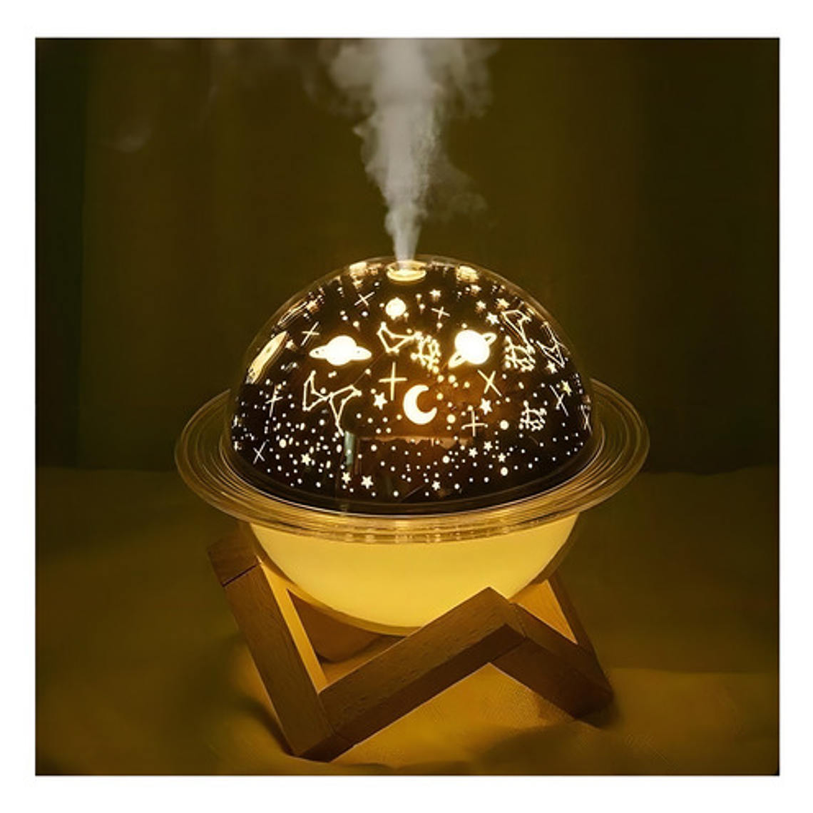 Humidificador Planeta Saturno Luz Difusor Aroma Color Blanco 2