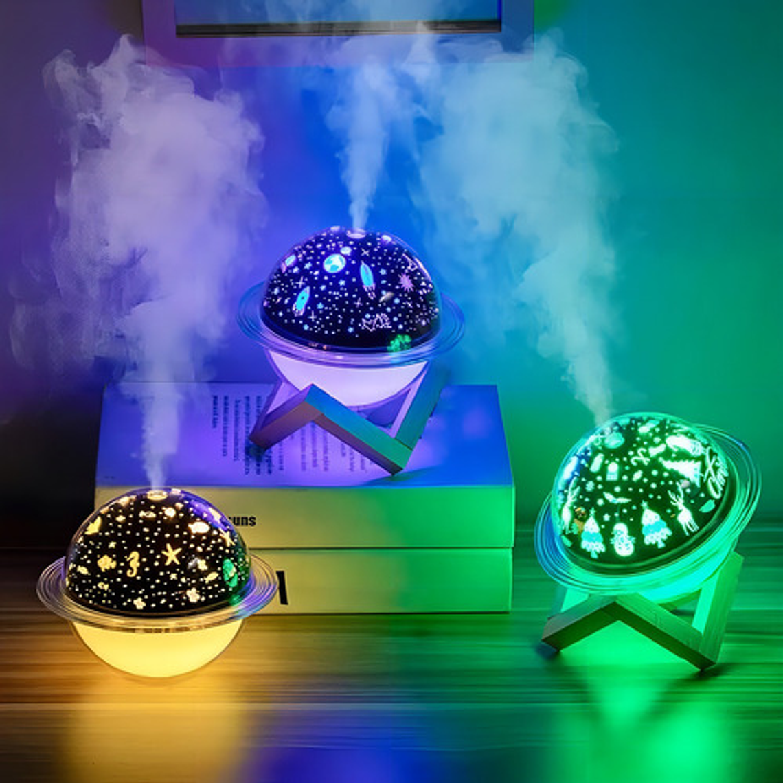 Humidificador Planeta Saturno Luz Difusor Aroma Color Blanco 6
