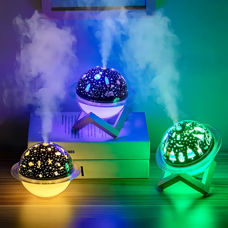 Humidificador Planeta Saturno Luz Difusor Aroma Color Blanco 6
