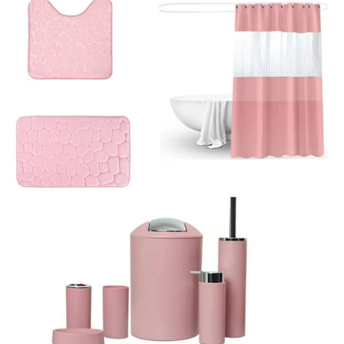 Juego De Baño 9 Accesorios Colores 1