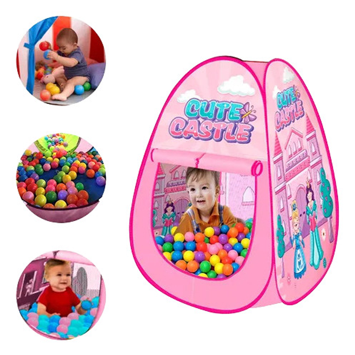 Carpa Infantil Piscina 100 Pelota Castillo Cute Juego Niños 5