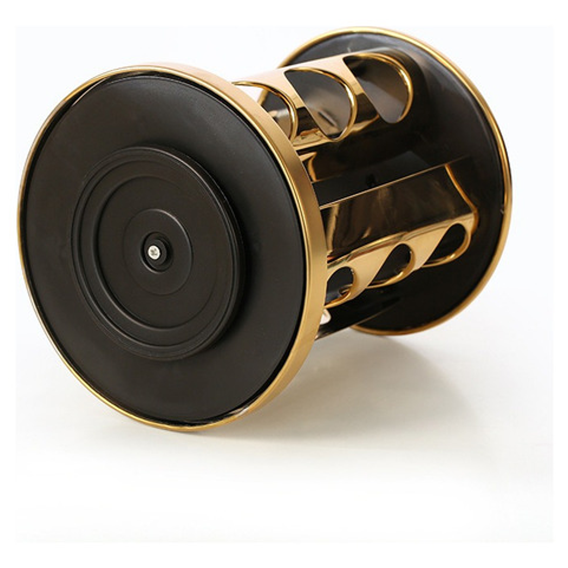 Especiero Giratorio Pettish Madera Bambú 3 Niveles 12 Frascos Vidrio Acero Dorado 6