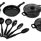 Set X 13 Piezas Batería Cocina Ollas Sartenes Antiadherentes Negro - Miniatura 1
