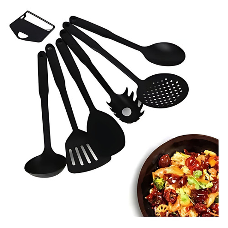 Set X 13 Piezas Batería Cocina Ollas Sartenes Antiadherentes Negro 6