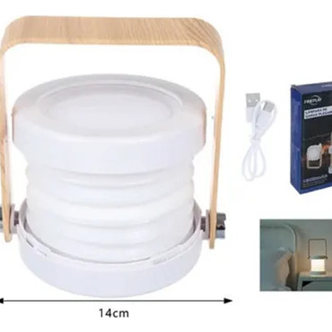 Luz Lectura Plegable Telescópica, Lámpara Linterna Colgante 2