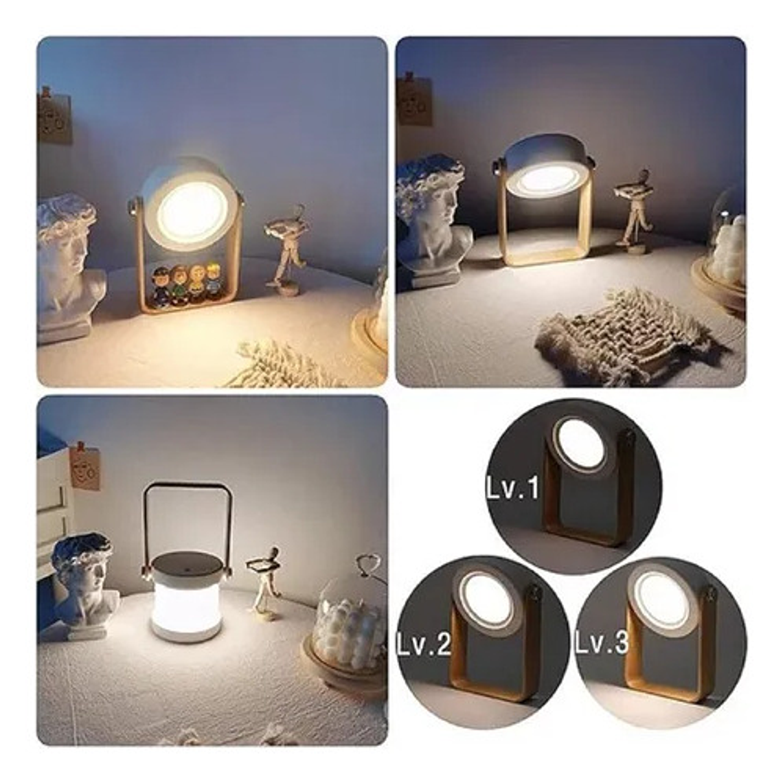 Luz Lectura Plegable Telescópica, Lámpara Linterna Colgante 5