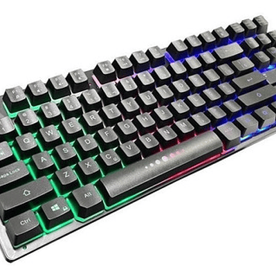 Teclado Aoas M-880 Qwerty Inglés Us Negro Semimecánico Retroiluminación Rgb
