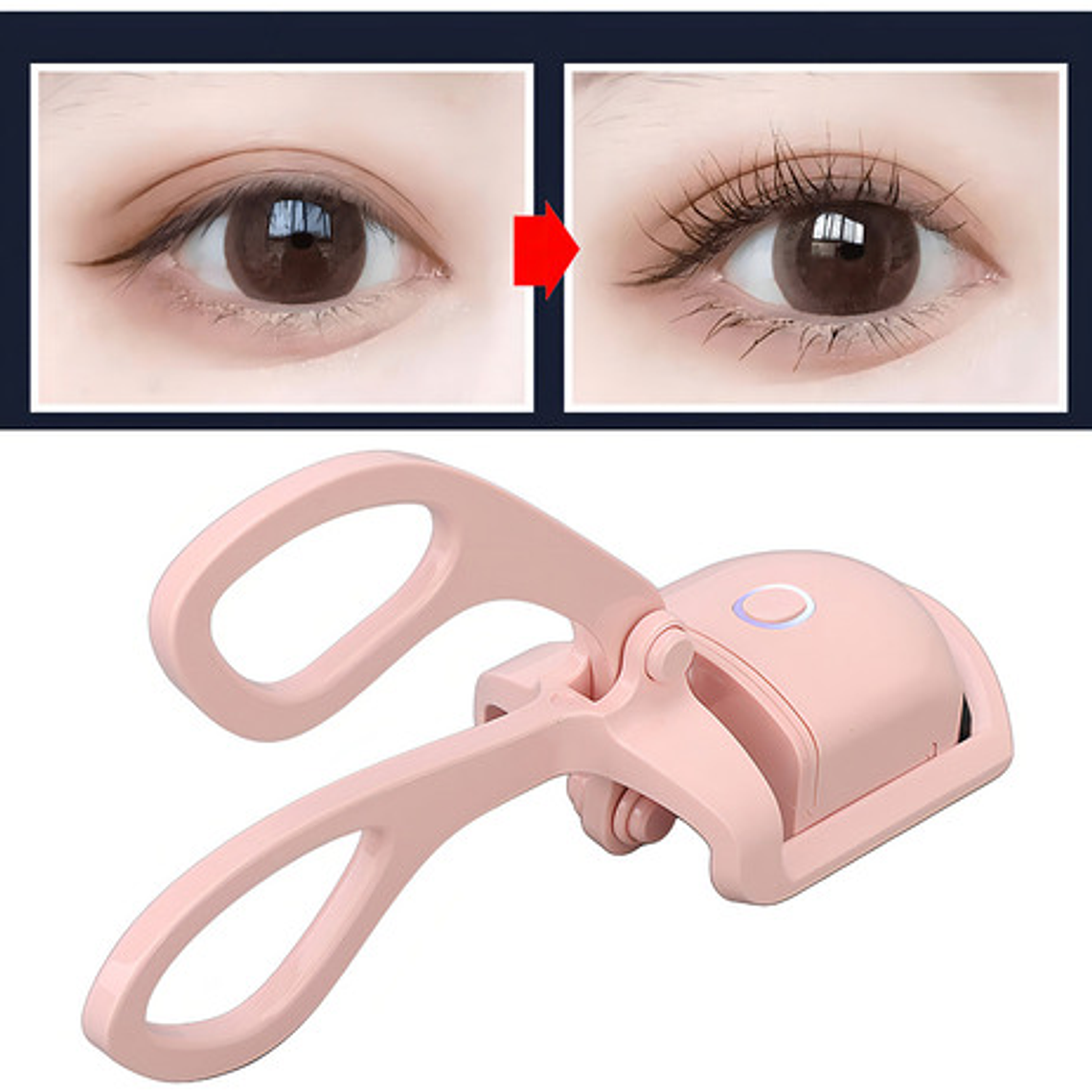 Rizador De Pestañas Eléctrico De Larga Duración Carga Usb Color Rosa 10