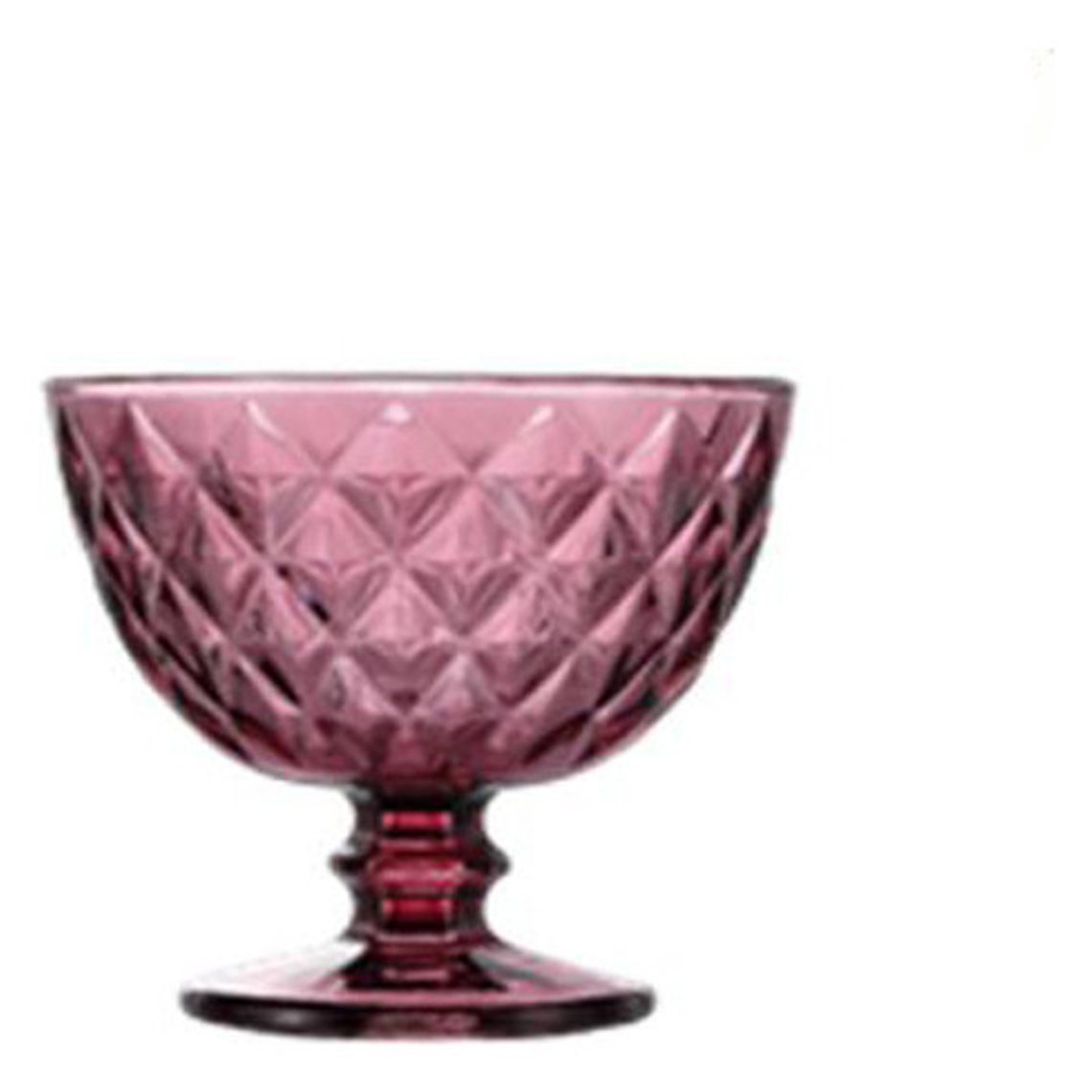 Copa Postre 300 Ml Vidrio Bordo Rombo Vintage X 6 Unidades 3