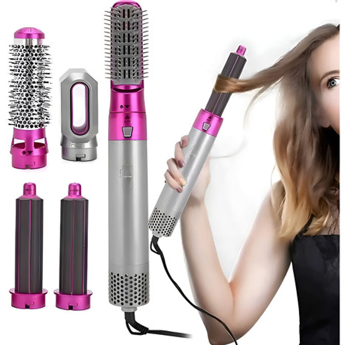 Cepillo Secador/alisador/voluminizador Genérica 5en1 Lila 3