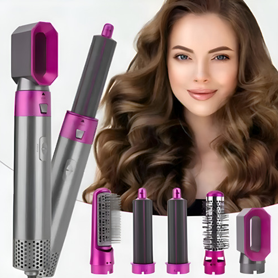 Cepillo Secador/alisador/voluminizador Genérica 5en1 Lila 7