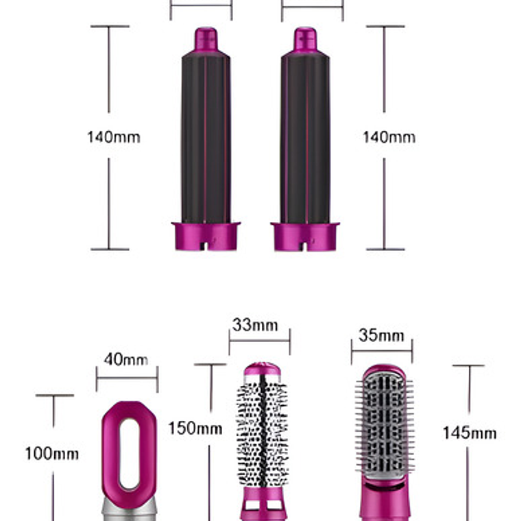 Cepillo Secador/alisador/voluminizador Genérica 5en1 Lila 10