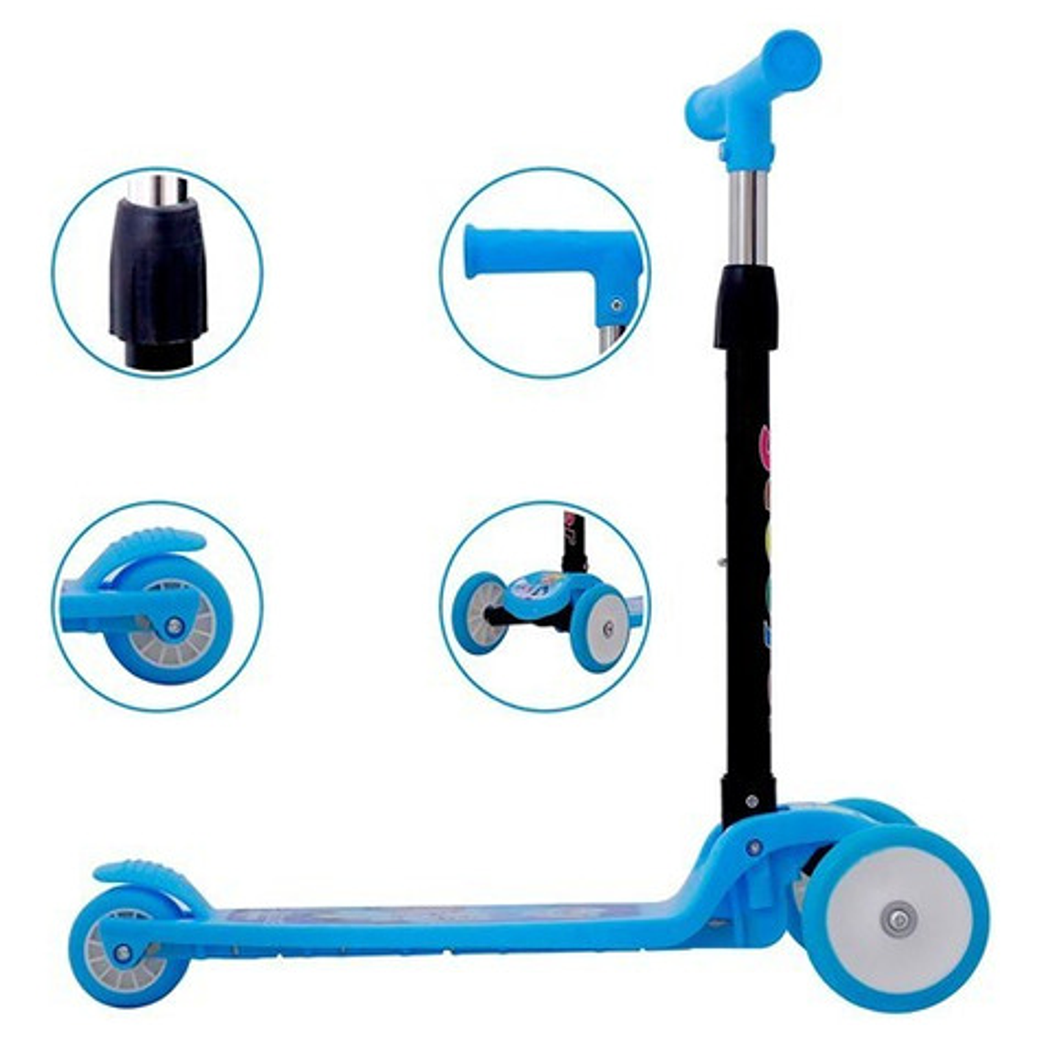 Scooter 3 Ruedas Luces Led - Monopatín Estable Y Divertido 2