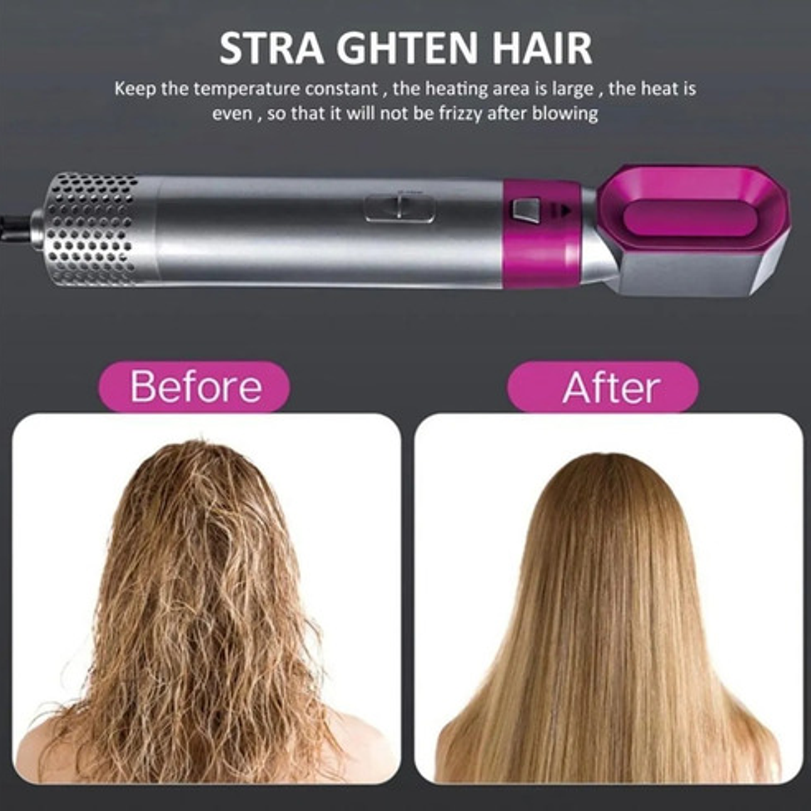 Cepillo Secador/alisador/voluminizador Genérica 5en1 Lila 6