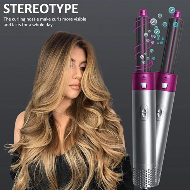 Cepillo Secador/alisador/voluminizador Genérica 5en1 Lila 8