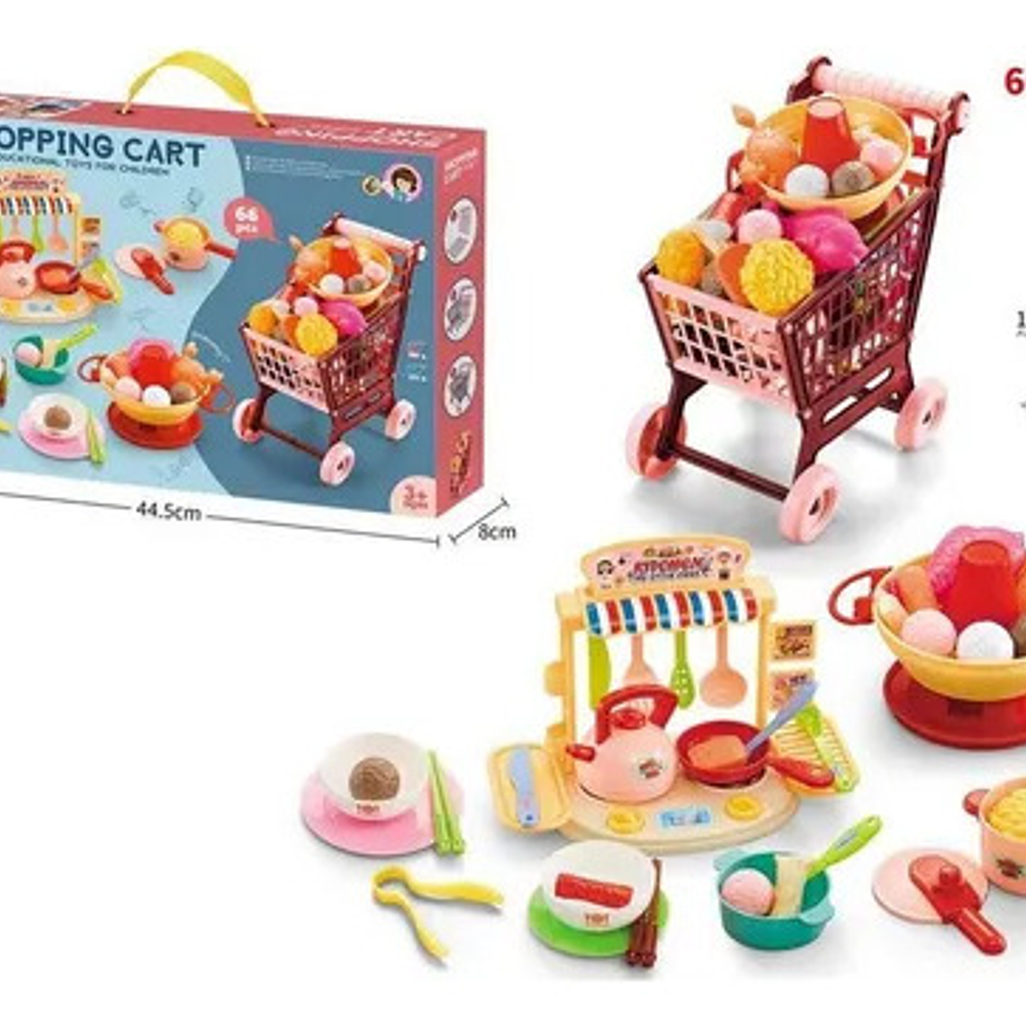 Juguete Carrito De Supermercado 66 Piezas 1