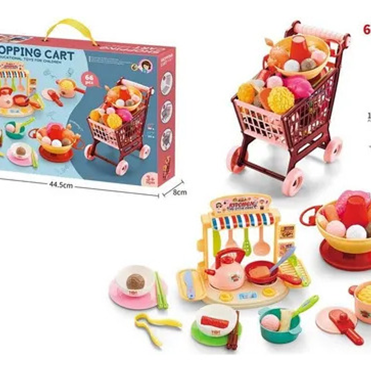 Juguete Carrito De Supermercado 66 Piezas 1