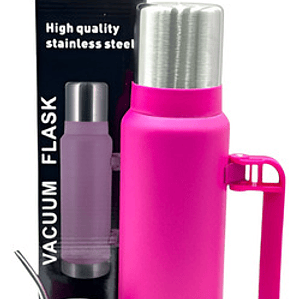 Termo Mate 120ml + Envase 50ml Bombilla Acero Inoxidable colores 