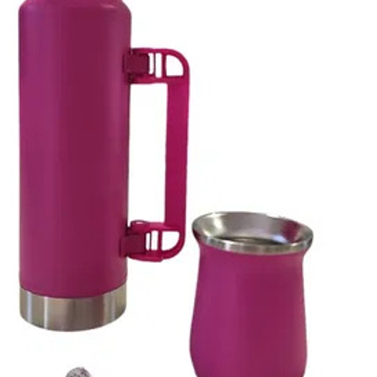 Termo Mate 120ml + Envase 50ml Bombilla Acero Inoxidable 3