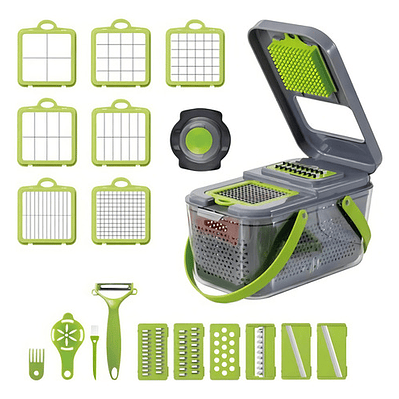 Cortador De Verduras Multifuncional, Rallador, 22 Piezas