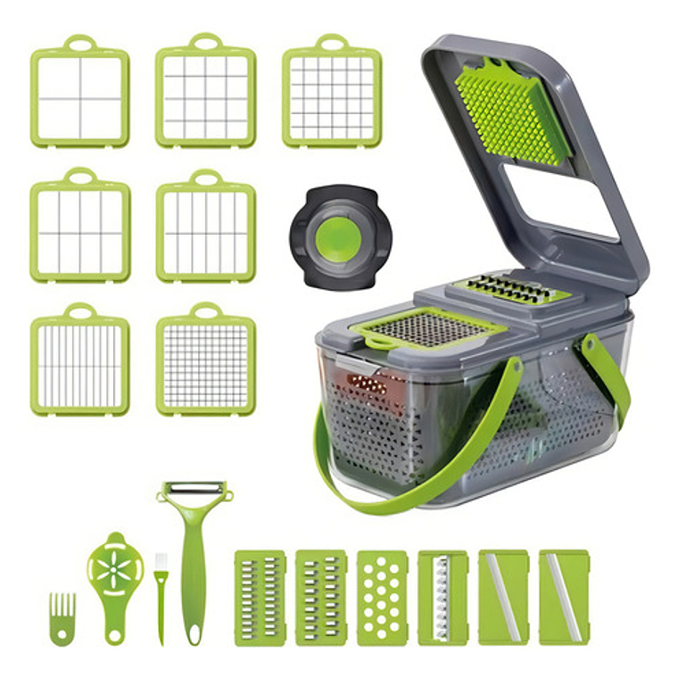 Cortador De Verduras Multifuncional, Rallador, 22 Piezas 1