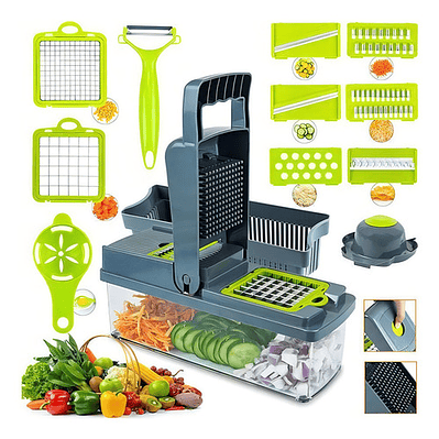 Mandolina Picador Cortador Rallador De Verduras 14 Piezas